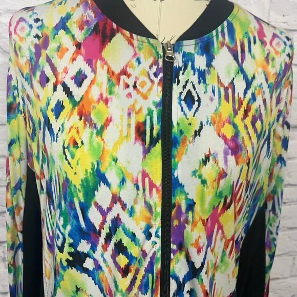 Draper & Damons Multi Color Zip Up Jacket - Size M - Picture 2 of 7
